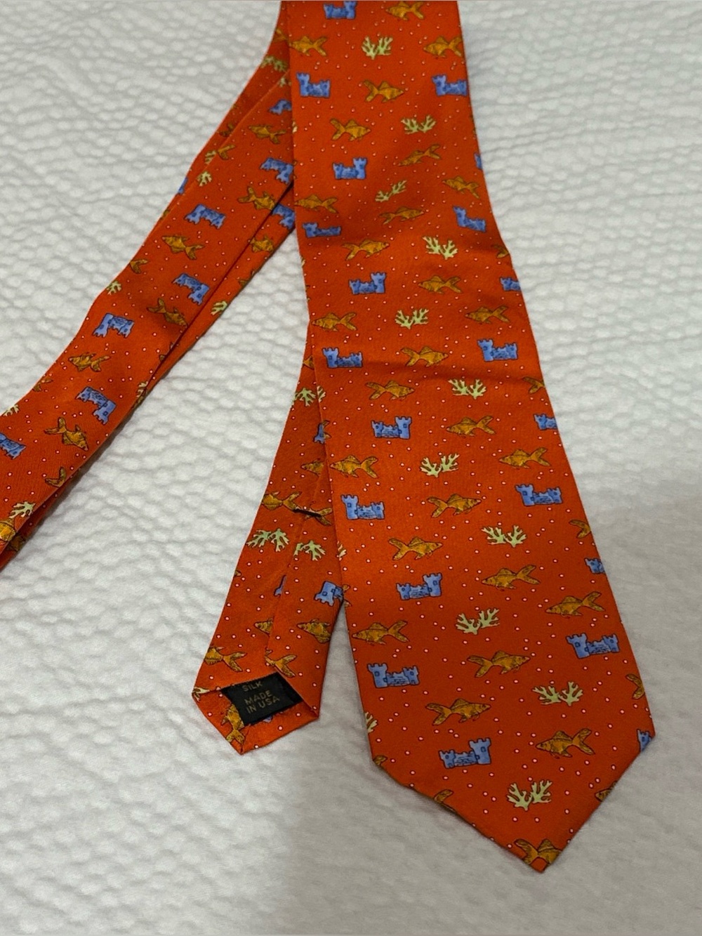 Peter Blair 100% Silk Tie,Fish & Sandcastles